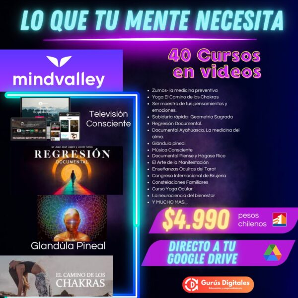 Mega Pack + 40 Cursos Mindvalley + Televisión Consciente